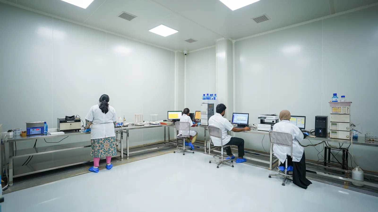 Analysts at work in the GreenSpace Herbs quality control laboratory